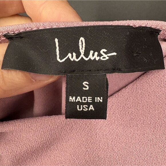 Lulus Draped V-Neck Spaghetti Strap Mini Dress S Dusty Pink Formal Wedding Guest - Picture 4 of 9